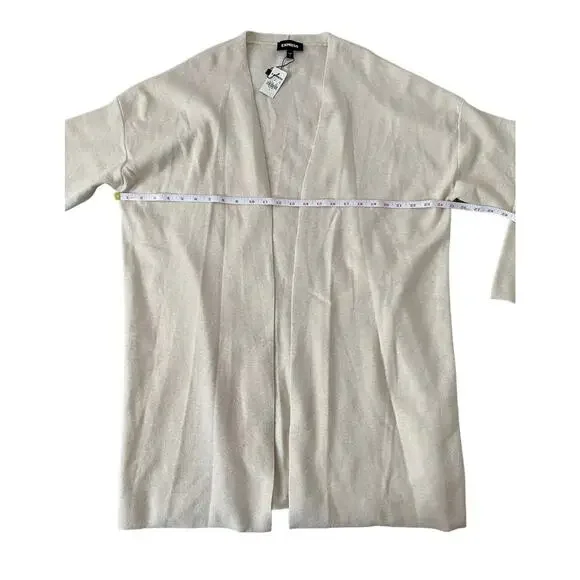 Express Knit Cardigan Duster Long Sleeve Open Front Cream Size Large - NWT - Picture 8 of 9